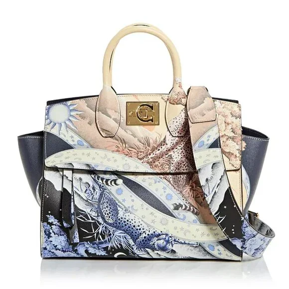 Ferragamo The Studio Day and Night Printed Top-Handle Bag (MSRP $3,200) - Picture 1 of 13